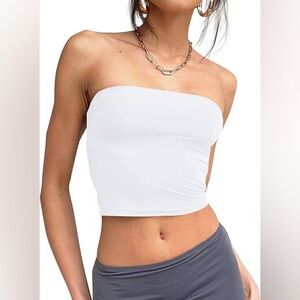 Trendy Queen - Women's Trendy Tube Tops, White, Small
